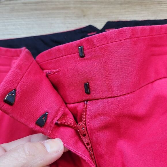 ☔️🐞Express Red Columnist Slim Flare Lowrise Pants Size 6 - Picture 6 of 10
